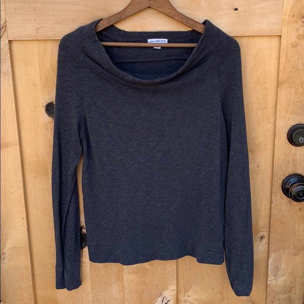 James Perse wide neck grey sweater